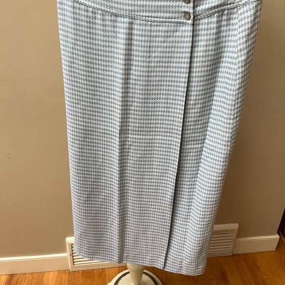 Designer FRANCO MIRABELLI 12 Blue 2 piece All-lined Jacket Skirt SUIT - Picture 9 of 13